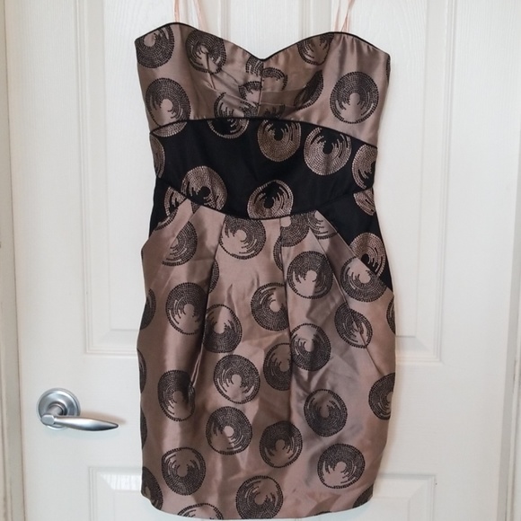 BCBGMaxazria metallic rose cocktail dress - Picture 1 of 5